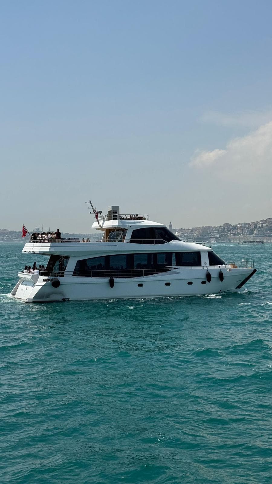 Sun deck of a Luma charter for a full day on the water