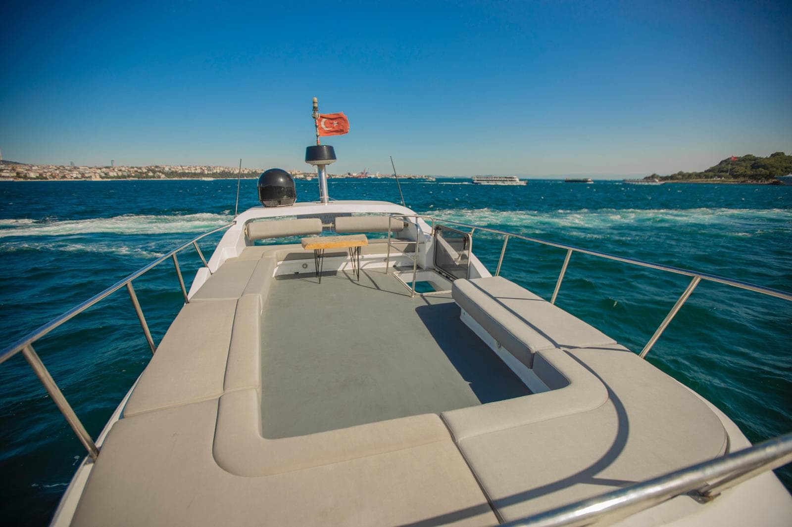 Guests aboard a private Bosphorus yacht, Istanbul